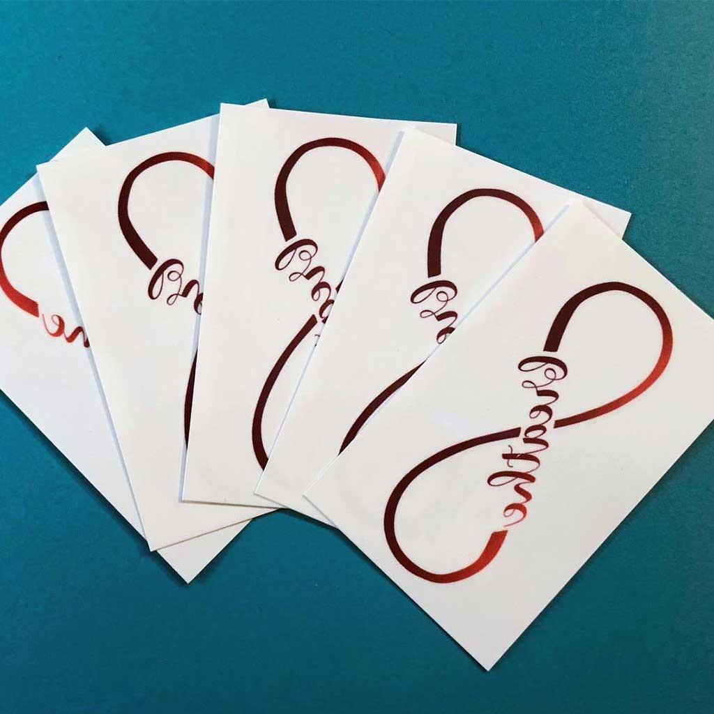 Temporary Tattoo &quot;Breathe&quot; Mantra Labor Affirmation Visual