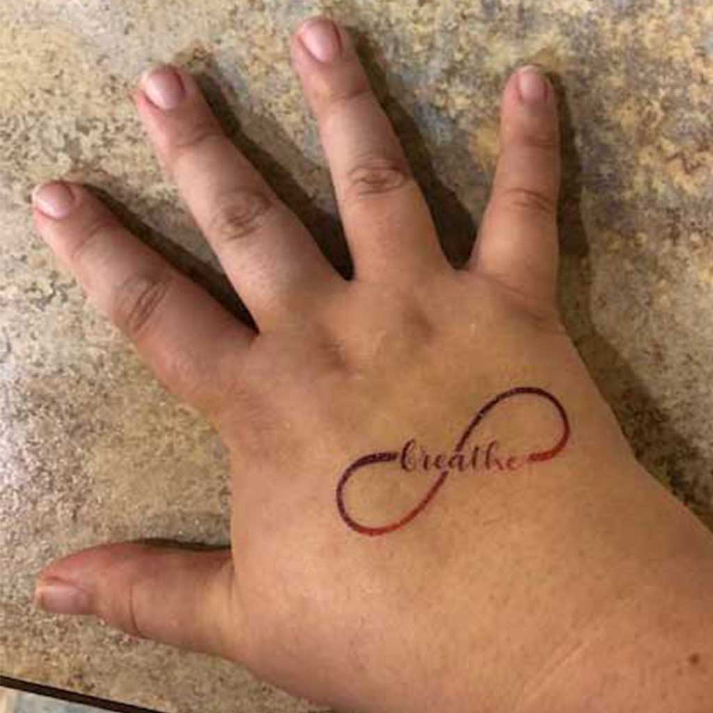 Temporary Tattoo &quot;Breathe&quot; Mantra Labor Affirmation Visual