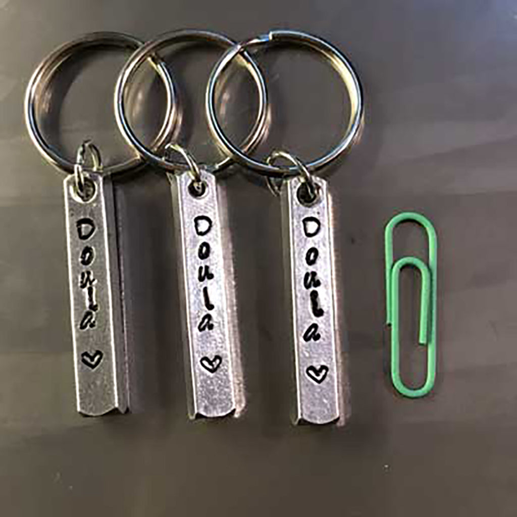 Hand-Stamped Doula Keychain