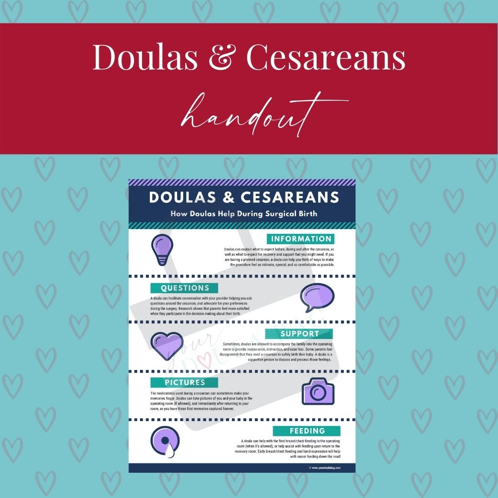 Doulas & Cesareans Infographic Handout