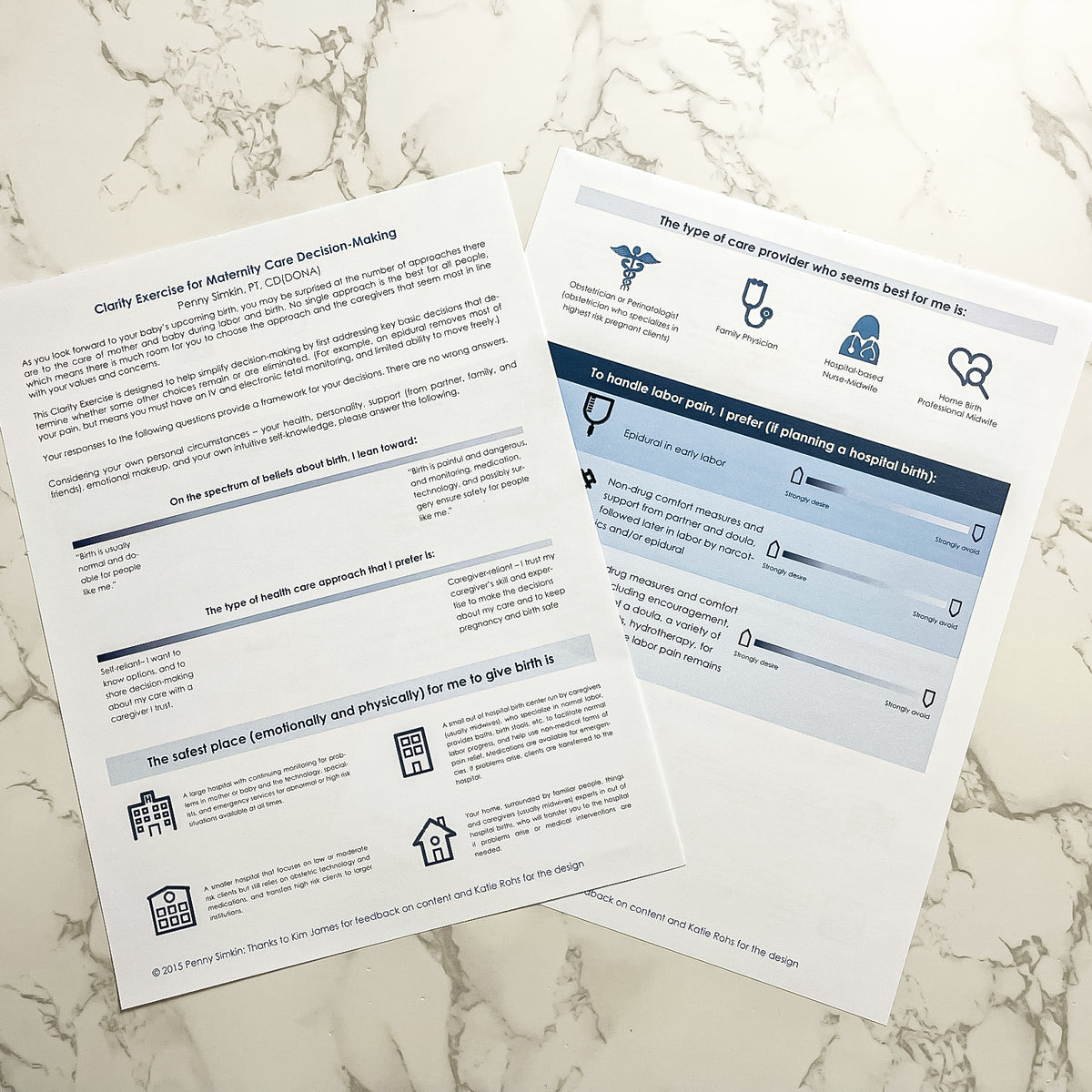 Clarity Exercise for Maternity Care Decision-Making Handout (pad of 50)