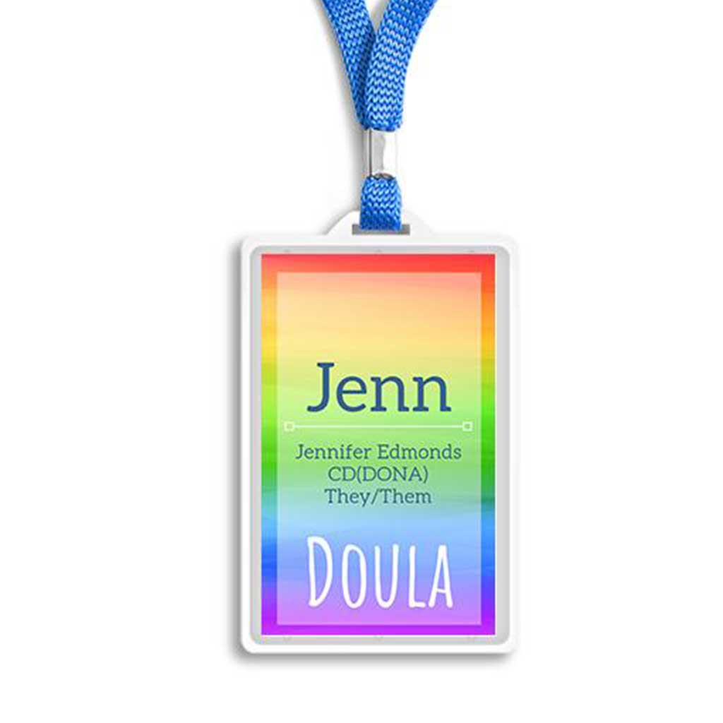 Doula Name Badge and Retractable Lanyard