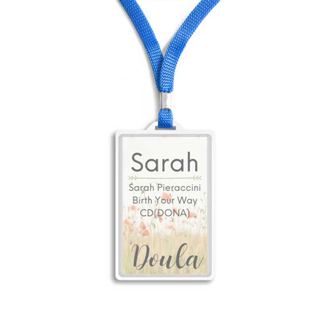 Doula Name Badge and Retractable Lanyard