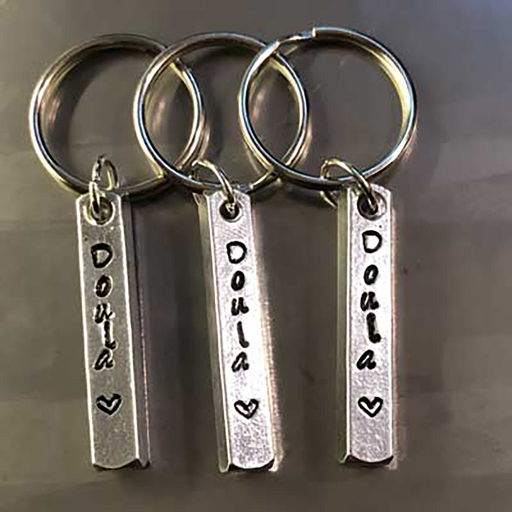 Hand-Stamped Doula Keychain