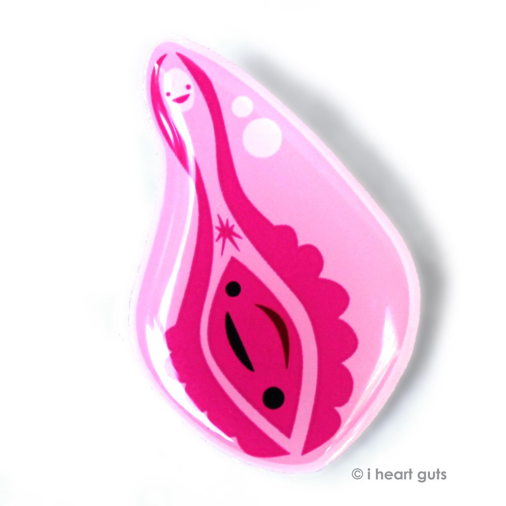 Vagina + Vulva Lapel Pin - Hooray for the Vajayjay!