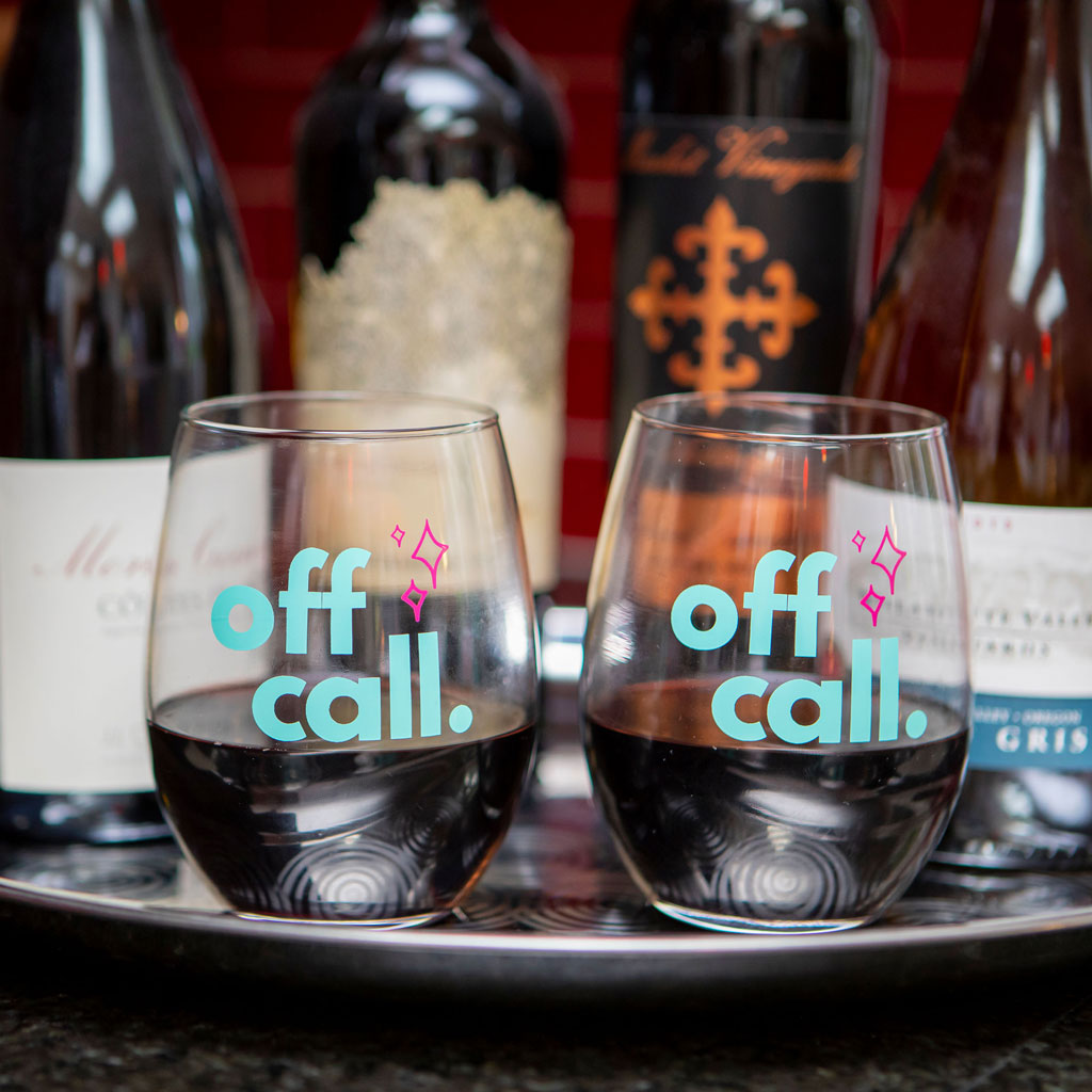 Doula Off-Call Wine Glass